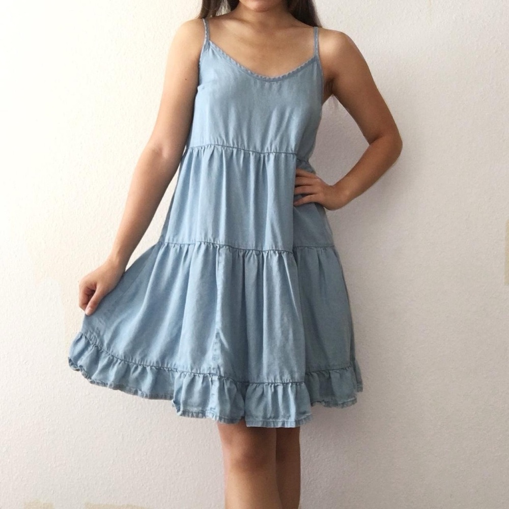 Mossino Supply Co. Light Denim A-Line Jada Dress
